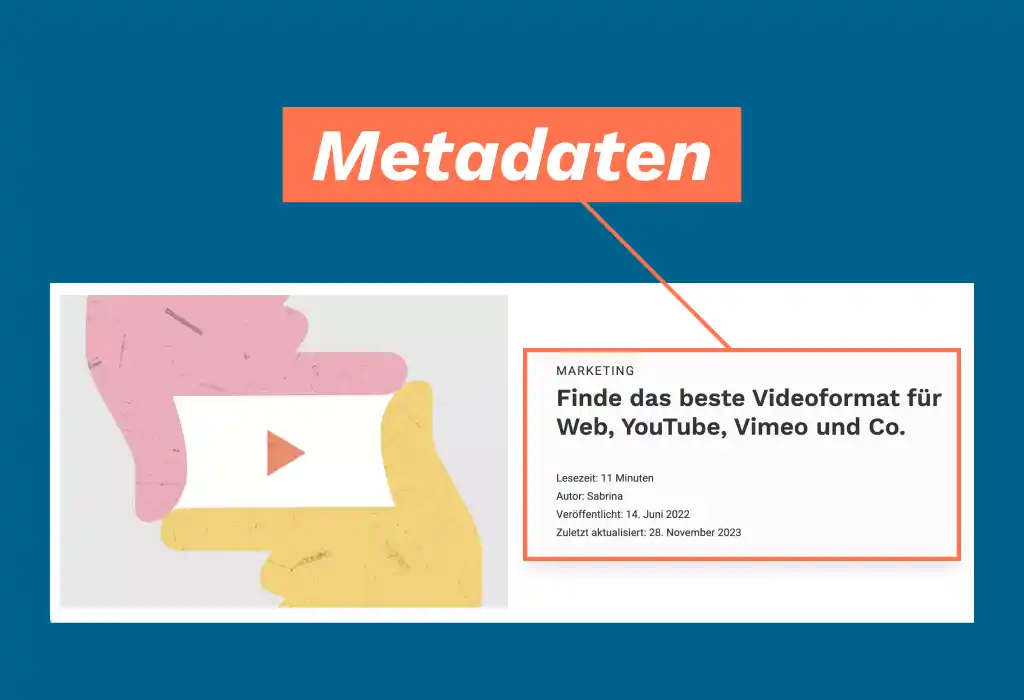 metadaten eines Blogartikels