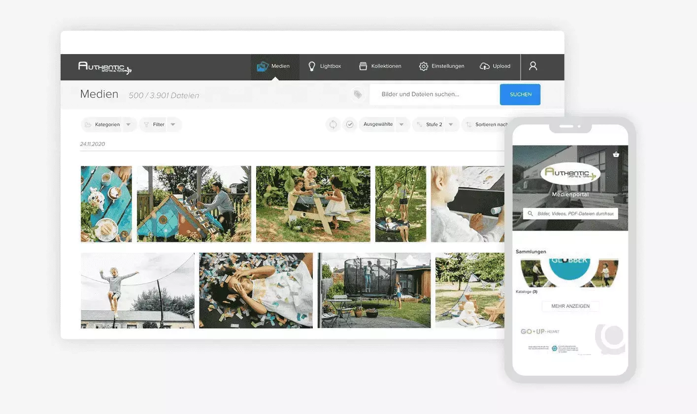 Screenshot aus dem pixxio Mediaspace von Authentic Sports and toys